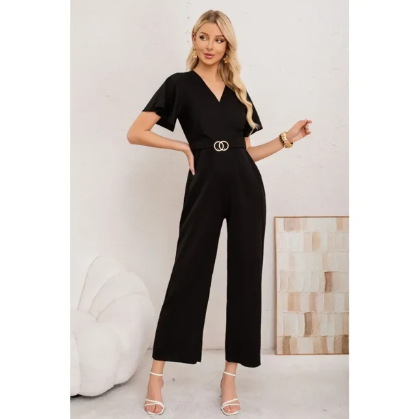 Enterito Mujer Semi Formal Largo Manga Corta con Argolla 3355