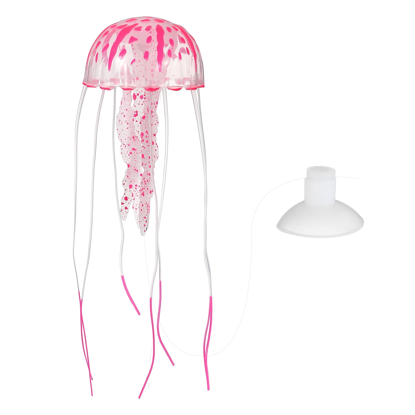 Decoración de Acuario Uxcell Medusa, Decoraciones para Peceras Medusa Acuario Medusas Falsas Brillantes de Silicona, (Rojo, S, 1 Pza), Destinado para Decoración de Tanque