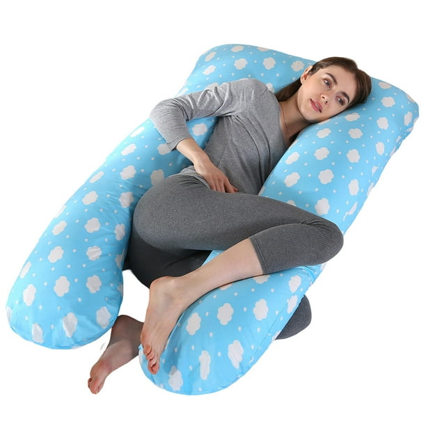 Almohada para embarazadas, almohada en forma de U desmontable y lavable, cojín grande, almohada de cintura