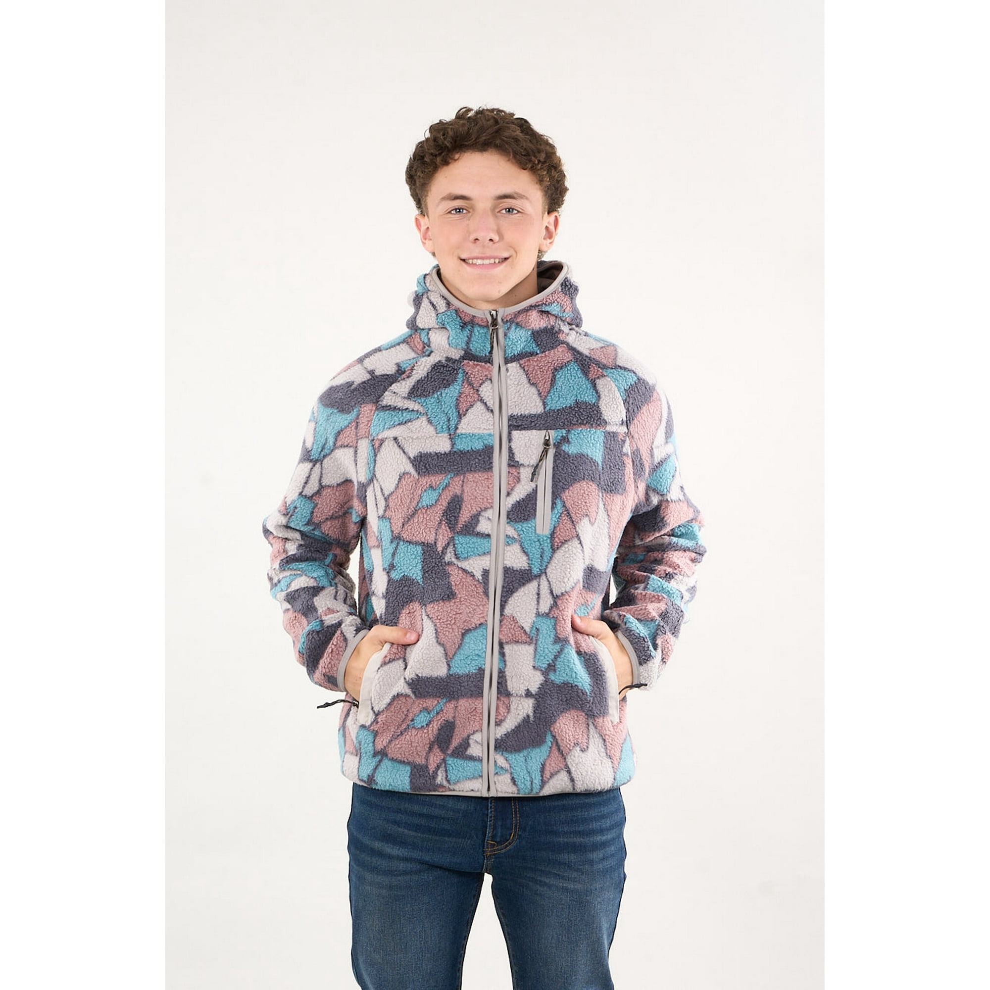 Polemic - Poleron Polar Sherpa Full Cierre Y Gorro Azul Wi8312 Junior