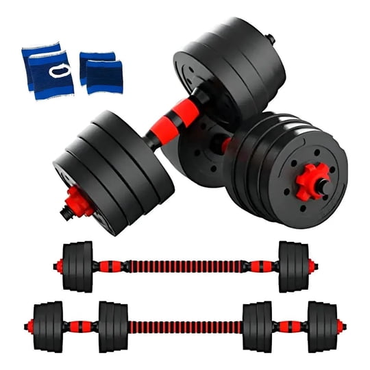 Genérico - Set Mancuernas Ajustables 19 Kg Convertibles En Barra Con Discos