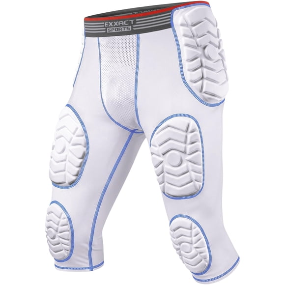 Exxact Sports Combat 7 Almohadillas – Faja protectora de fútbol para adultos hombre (AXL, Blanco)
