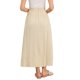 thumbnail image 3 of INSPIRE CHIC Falda de Lino para Mujer Verano Casual Cintura Alta Elástica A-Line Faldas Midi XS Albaricoque, 3 of 6