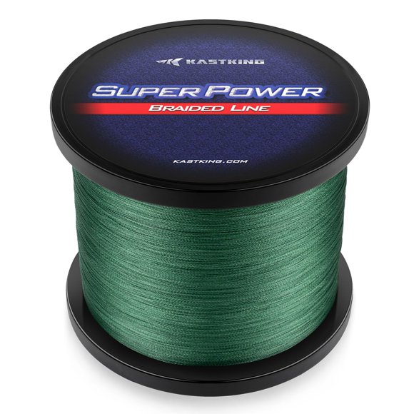 Línea de pesca KastKing SuperPower, trenzada, 20 libras/9 kg, 327 m, color verde musgo