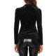 thumbnail image 3 of INSPIRE CHIC Blusa de Mujer de Terciopelo Brillante Metálico con Cuello Simulado y Mangas Largas Abullonadas M Negro, 3 of 6