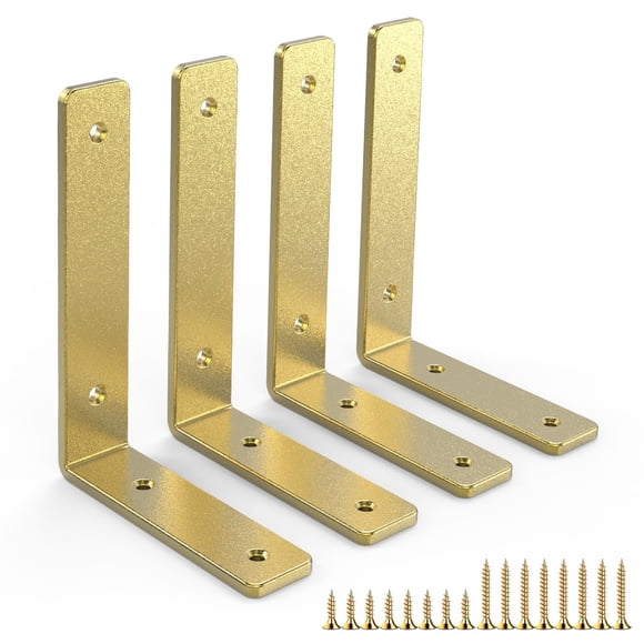 Soportes de estantería Sanbeeto Gold Heavy Duty de 15 cm, paquete de 4