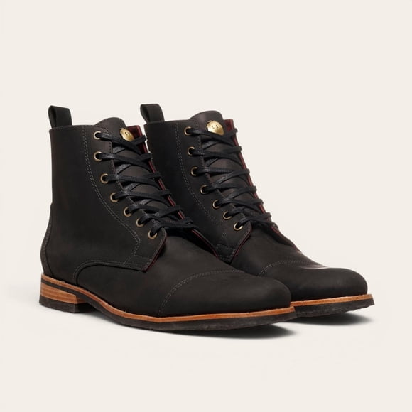 Botin de Cuero Cordones Hombre Osorno OLKI - Negro negro 39