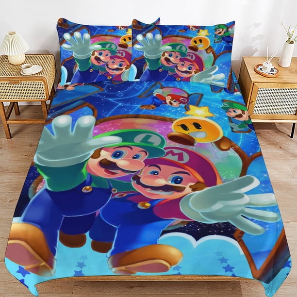 Mari-o Mar-io Mari-o Mar-io Bedding Set Sheet Set for Kids Adults,All Season Lightweight