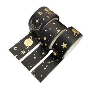 Magideal - Conjunto De Cintas Washi De 3 Rollos, Cinta Adhesiva De Papel Decorativa, Suministros Para Álbumes De Recortes, Papel De Envolver Artesanal, Decoració Estilo E