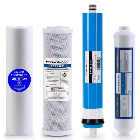 Kit inteligente de filtros de agua de ósmosis inversa de 4 etapas con membrana de 75 GPD