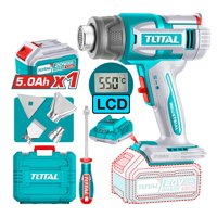 Pistola De Calor Inalambrica Digital 20V, Batería Y Cargador Total