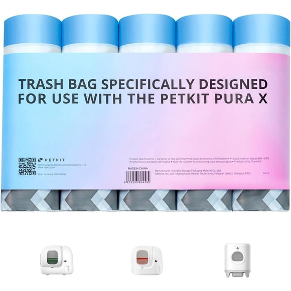 PETKIT PuraX PuraMax Bolsas de Repuesto para Residuos, 5 Rollos