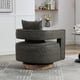 thumbnail image 3 of 29.1"W Swivel Accent Open Back Barrel Chair Modern Comfy Sofa Chair With Weathered Base For Nursery Bedroom Living Room Hotel Office, Club Chair Leisure Arm Chair For Lounge (Gray,PU), 3 of 3