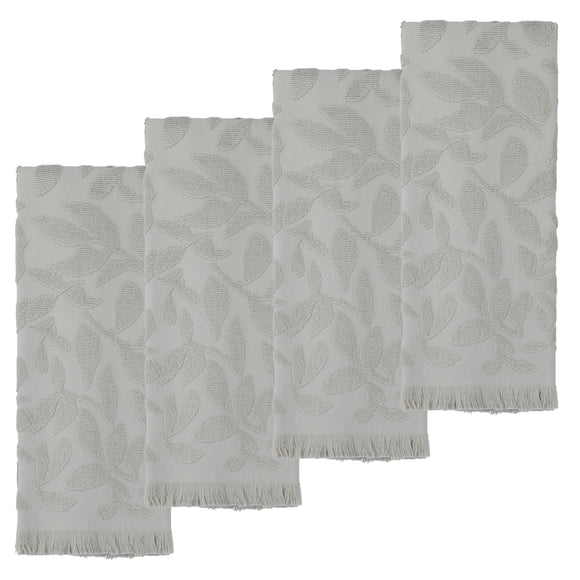 REGALWOVEN Patrón Jacquard Toallas de Mano Decorativas Boho, Toalla de Mano de Algodón Turco Absorbente y Suave para Baño, Cocina, Hotel, Spa Caqui Juego de 4