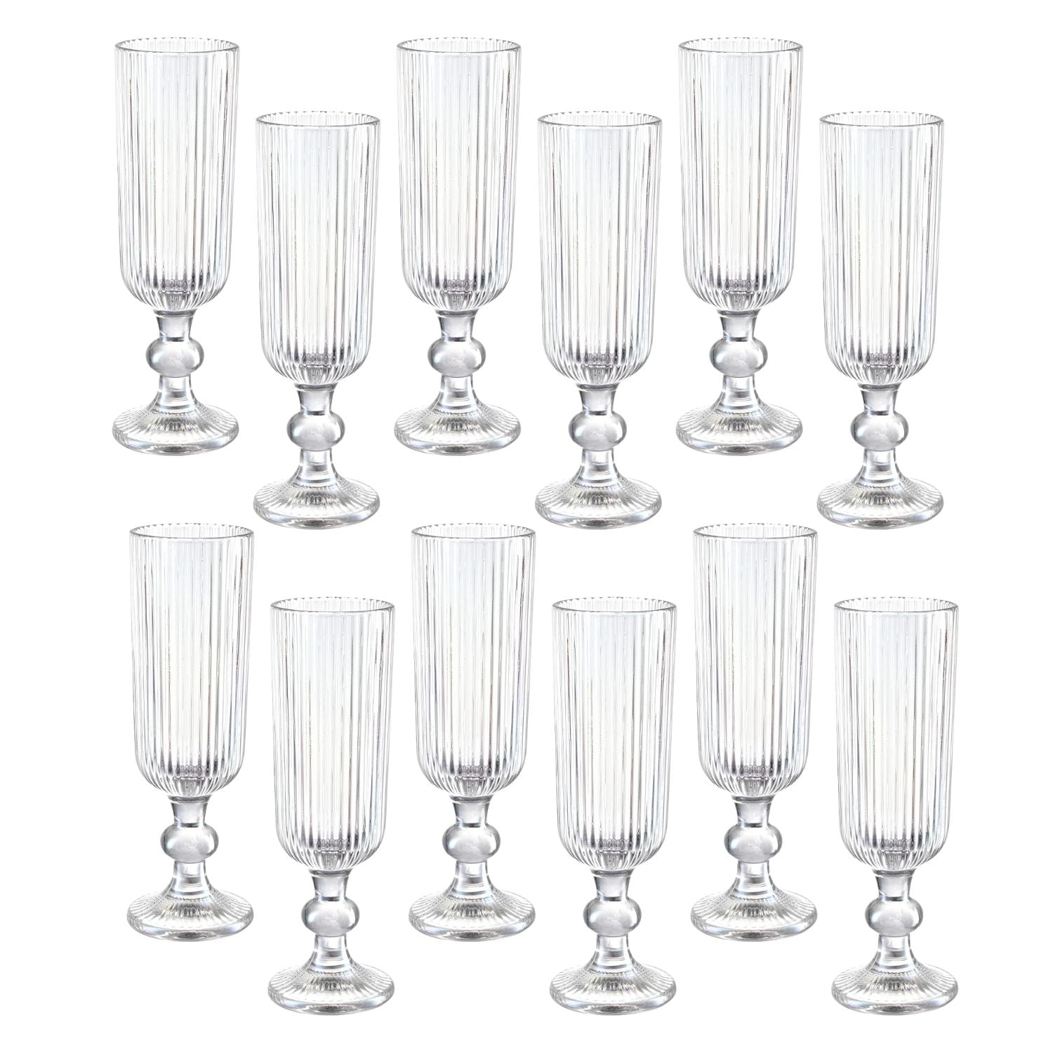 Set 12 Copas Flute Talladas 160ml Lisa Allegra De Vidrio