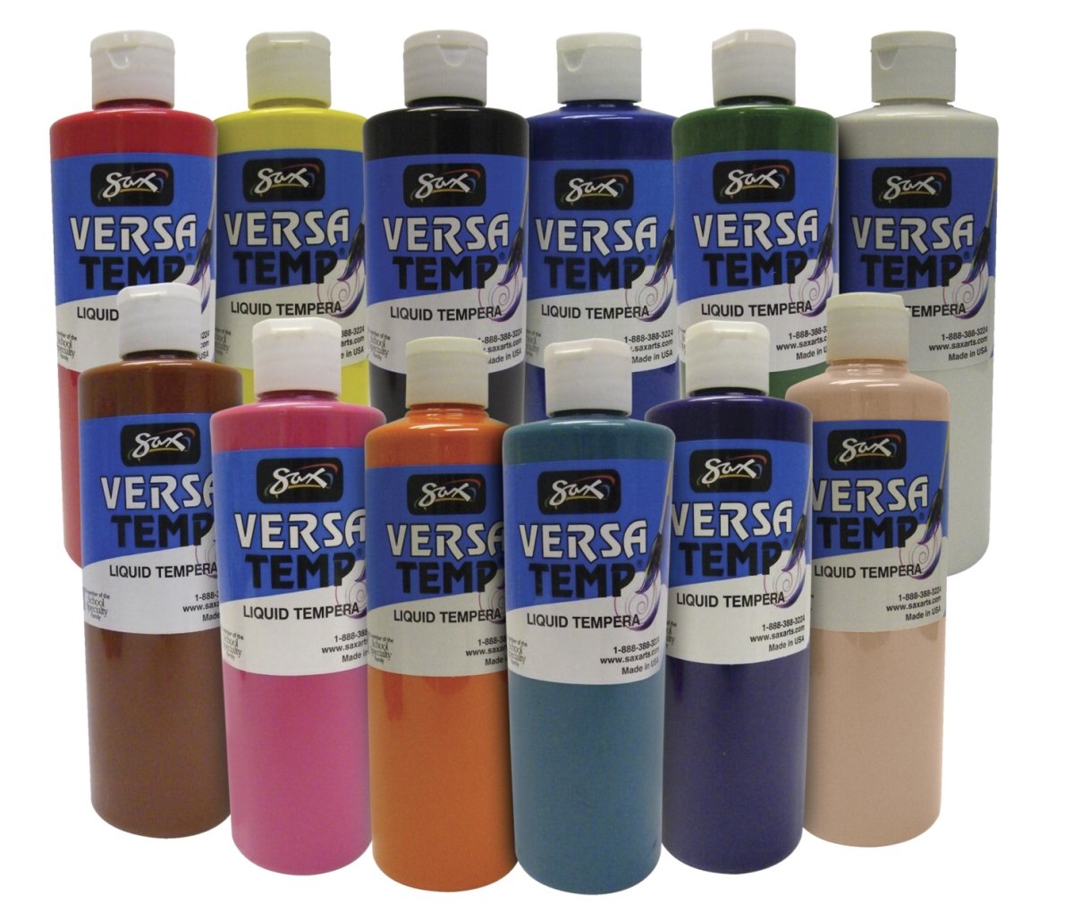 Genérico - Set De Pintura Sax Versatemp Liquid Tempera, 500 Ml, 12 Colores