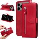 thumbnail image 4 of Funda tipo cartera para iPhone 17 Pro Max con bolsillo con cremallera y ranuras para tarjetas – Función de soporte Rojo, 4 of 5