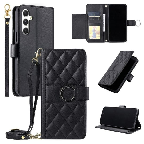 Funda tipo billetera FOXDOCK para Samsung Galaxy A54 5G – Tapa abatible con correa para mujer
