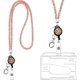 thumbnail image 1 of Cordón de cristal con hebilla de metal y llavero, cordón de cuello con diamantes de imitación para mujer, correa para identificación y llavero, 1 of 5