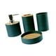 thumbnail image 4 of Juego De 4 Accesorios De Ba?o, Regalo De Inauguración De La Casa, Decoración De Ba?o, Taza De Enjuague Bucal, Verde Oscuro, 4 of 5
