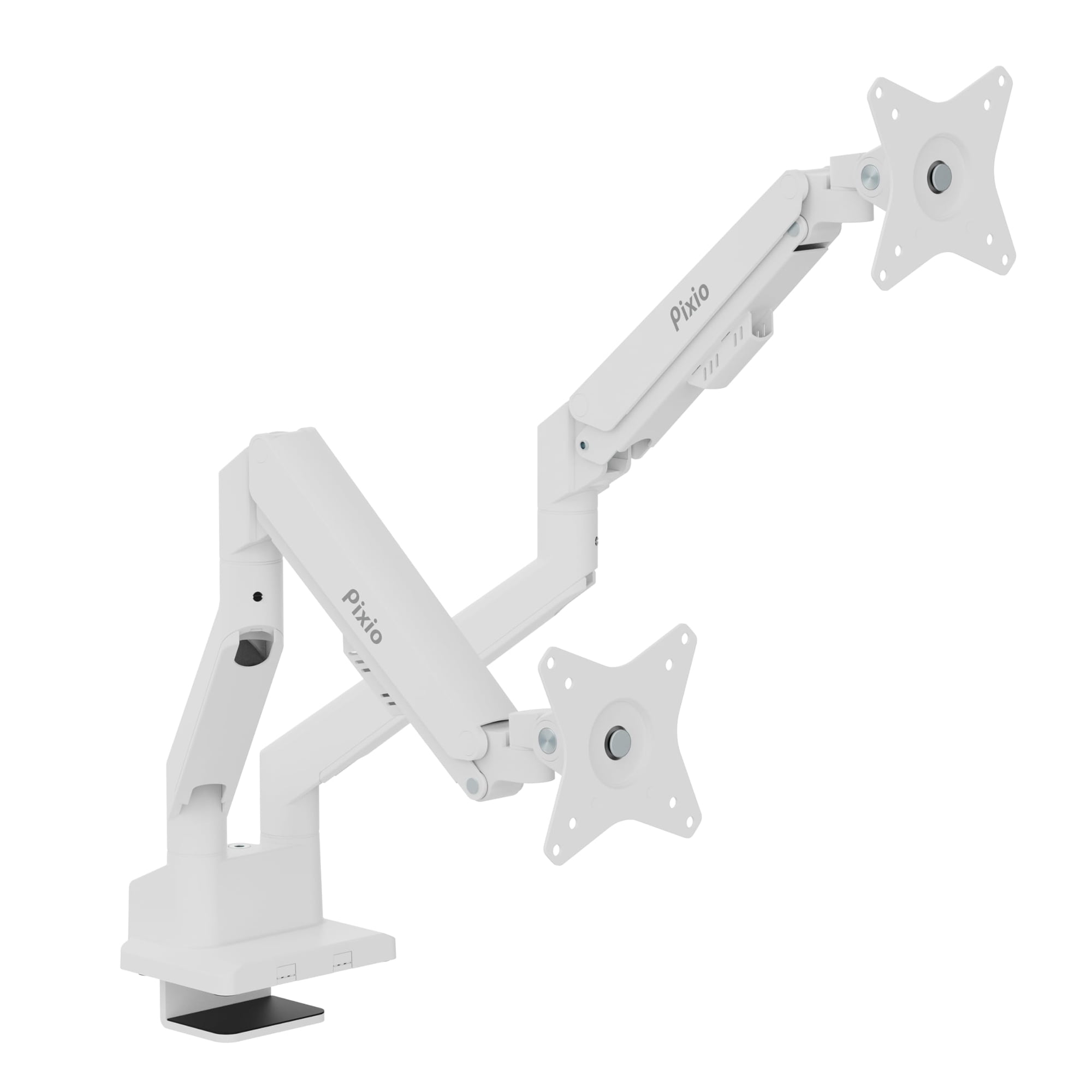 Soporte De Escritorio Con Brazo Para Doble Monitor Pixio Ps1d Wave, Blanco
