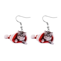 Ioensy - Lindos Aretes Con Temática De Gato Navideño Para Fiestas De Graduación, Fiestas Temáticas De Temporada Navideña