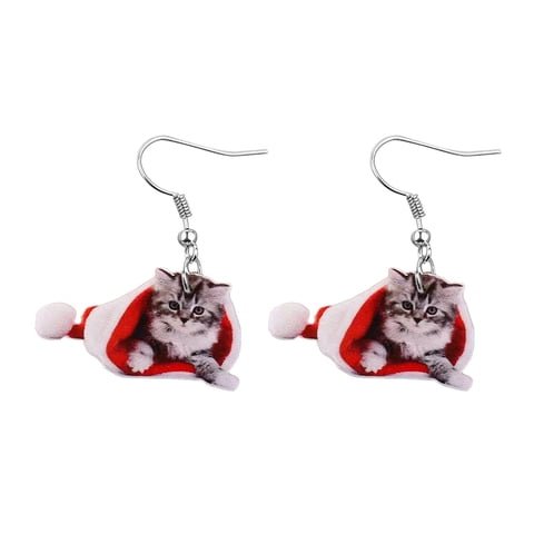 Ioensy - Lindos Aretes Con Temática De Gato Navideño Para Fiestas De Graduación, Fiestas Temáticas De Temporada Navideña