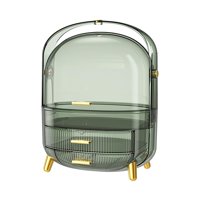 Ioensy - Estante Organizador De Almacenamiento De Maquillaje Con Cepillo De Mango Organizador De Lápiz Labial Caja De Almacenamiento Verde