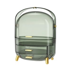 Ioensy - Estante Organizador De Almacenamiento De Maquillaje Con Cepillo De Mango Organizador De Lápiz Labial Caja De Almacenamiento Verde