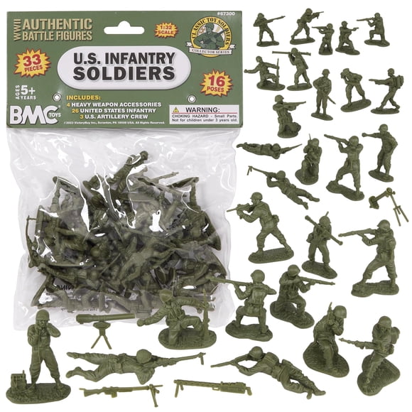 BMC Juguetes Soldados de Infantería de EE. UU. de la Segunda Guerra Mundial 33 piezas escala 1:32