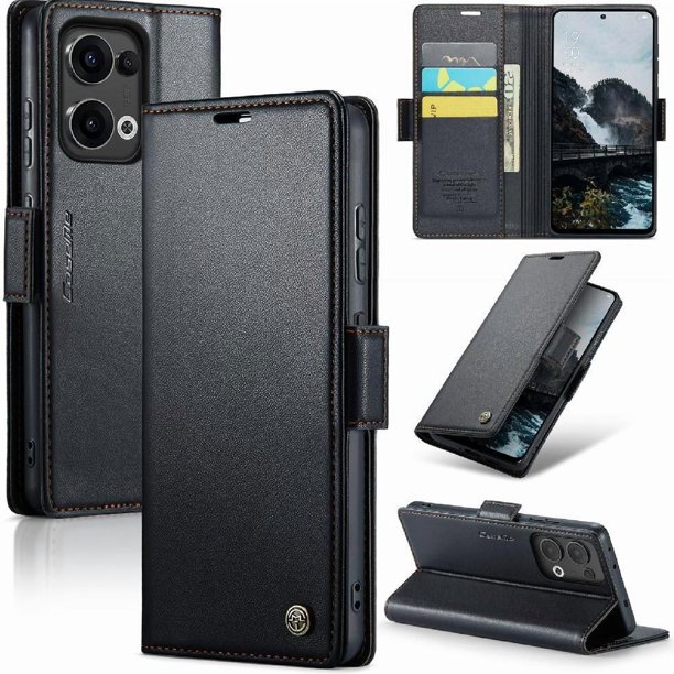 CaseMe tipo cartera OPPO Reno 13 5G con cierre magnético, RFID, tarjetero, soporte, carga inalámbrica