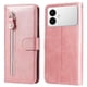 thumbnail image 2 of Funda tipo cartera para Samsung Galaxy S26 Edge con bolsillo con cremallera y ranuras para tarjetas – Función de soporte Rosa, 2 of 5