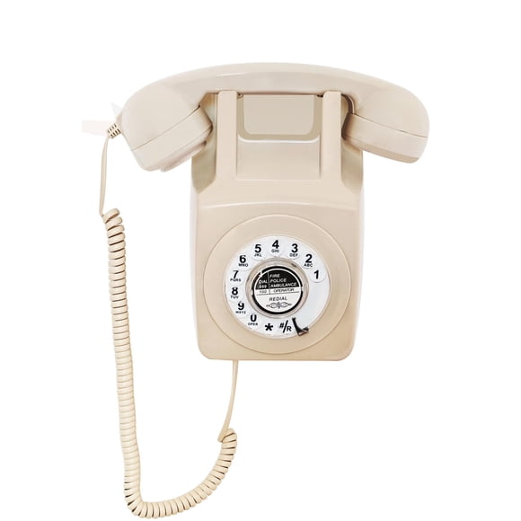 Teléfono de línea fija Artisam Vintage con disco rotativo, con cable, color marfil