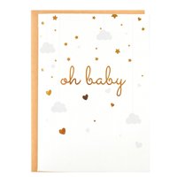 Tarjeta De Felicitación Chriz.Z Oh Baby! Baby Shower Con Sobre De Papel Kraft