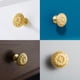 thumbnail image 5 of Perillas para gabinete Myxekllo de latón dorado redondas, 2 unidades, 5 of 9