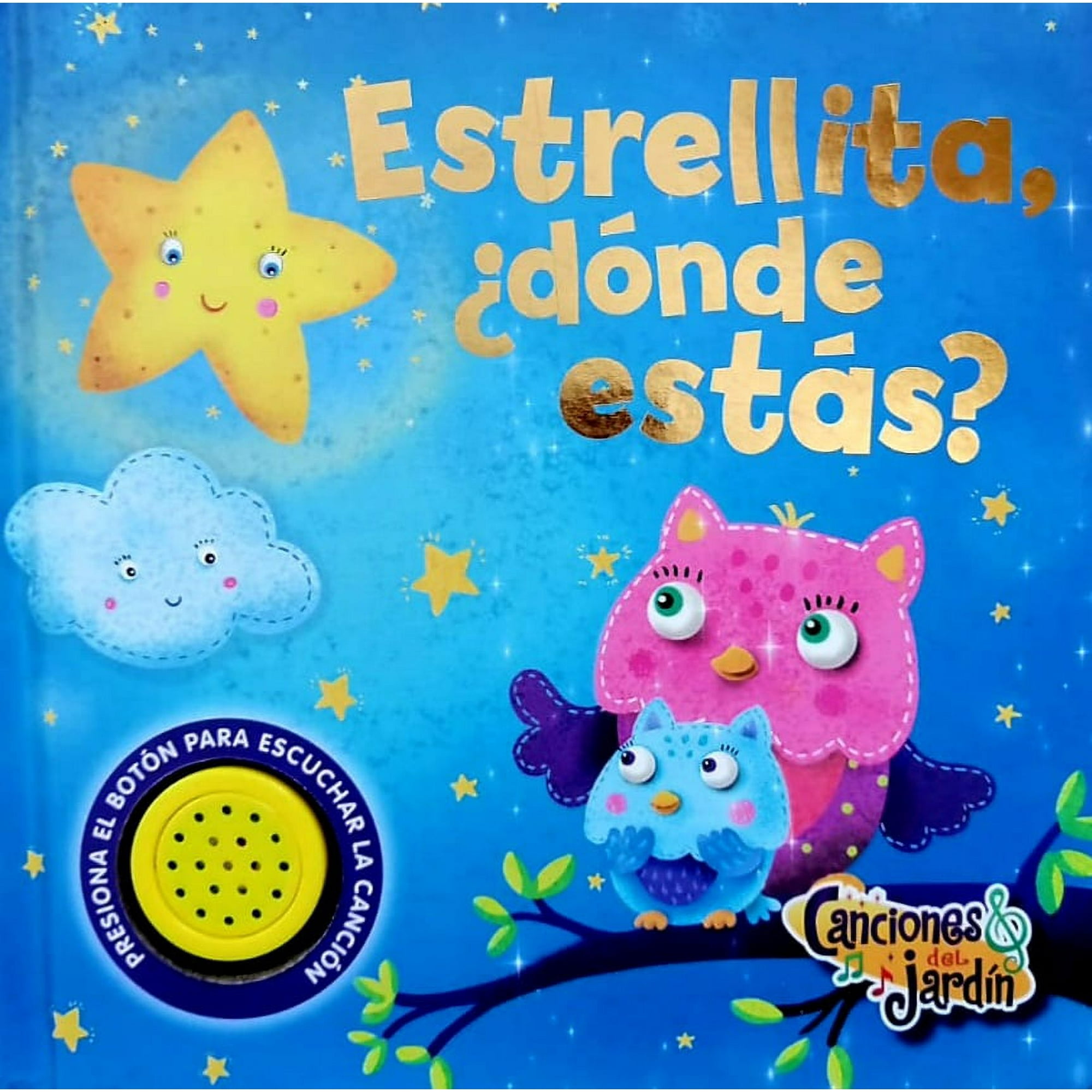 Zig-zag - Libro Canciones Del Jardín: Estrellita Dónde Estás? / 8 Páginas De Cartón De 17,5 X 17,5 Cm. Tapa Cartoné Con Tecla Sonora Y Foil. Incluye Baterías.