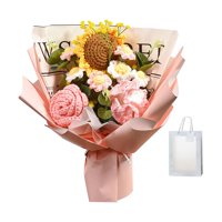 Bothyi - Ramo De Flores De Crochet Terminado, Hecho A Mano, Para Mamá, Esposa, Multiusos, Rosa