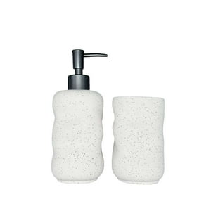 Oem - Set De Baño 2 Piezas Ceramica Jabon Porta Cepillo Bn