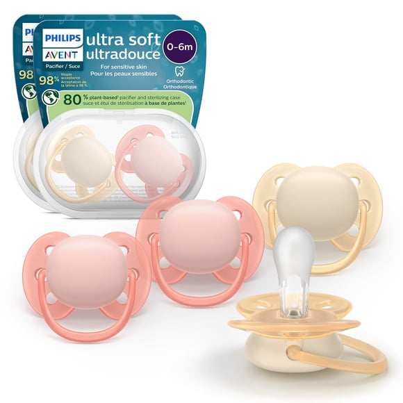 Chupete AVENT Ultra Suave Ortodóntico 0-6 Meses Paquete de 4
