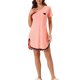 thumbnail image 2 of INSPIRE CHIC Vestido de Dormir para Mujer con Estampado de Corazones, Cuello en V, Manga Corta, Ribete de Encaje, Talla M, Rosa Claro, 2 of 6