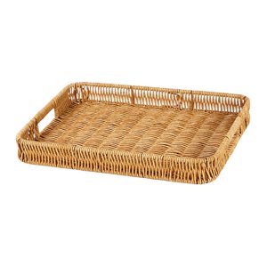 Magideal - Cesta De Mimbre Tejida, Contenedor De Decoración Del Hogar, Cesta De Artículos De Tocador De Tejido, Organizador De Manos, Bandeja Tejida A Mano Para Rectangular M