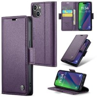 Caseme Tipo Cartera Iphone 15 Plus Con Cierre Magnético, Rfid, Tarjetero, Soporte, Carga Inalámbrica