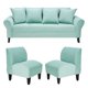thumbnail image 1 of Living Lua Sofa 3 Cuerpos + 2 Poltronas Felpa Verde Agua, 1 of 6