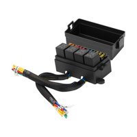 Magideal - Caja De Relé Con Fusible De 12 Vías, Soporte De Bloque, Relé De 12 V, Precables Impermeables, Arnés De Cableado De Relé De 5 Pines Y 40 A Para Vehícul