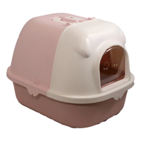 Genérico - Arenero Cerrado Tricolor Con Pala Para Gatos 45X30X44 Color Rosa