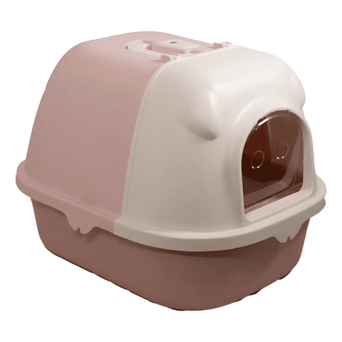 Genérico - Arenero Cerrado Tricolor Con Pala Para Gatos 45X30X44 Color Rosa