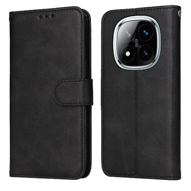 Funda Billetera para Xiaomi Redmi Note 14 Pro Plus 5G con Porta Tarjetas y Soporte Ajustable Negro