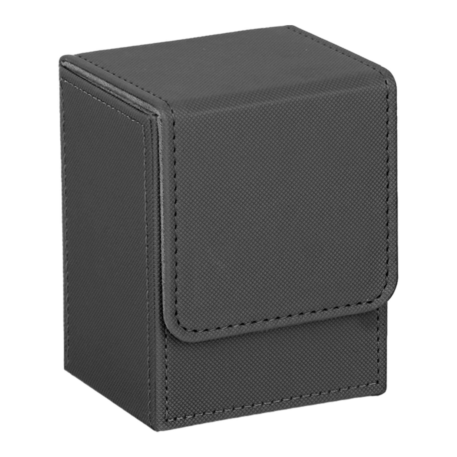 Magideal - Caja Para Baraja De Cartas Coleccionables, Soporte Para Cartas, Protector De Cartas De Juego Con Contenedor Forrado Suave Gris