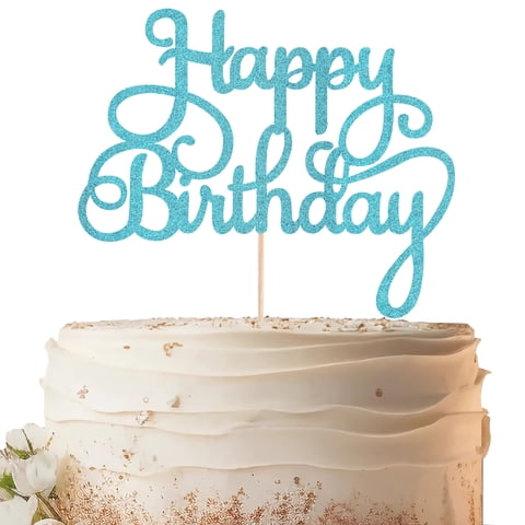 Decoración Para Tartas Eonncnt Con Purpurina Azul Cielo Para Cumpleaños