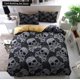 thumbnail image 1 of Skull Duvet Cover Set Black and White Floral Skull Skeleton Bedding Set Microfiber Twin/Full//King Size Quilt Cover 3 Piece Bed Sheets, 1 of 5